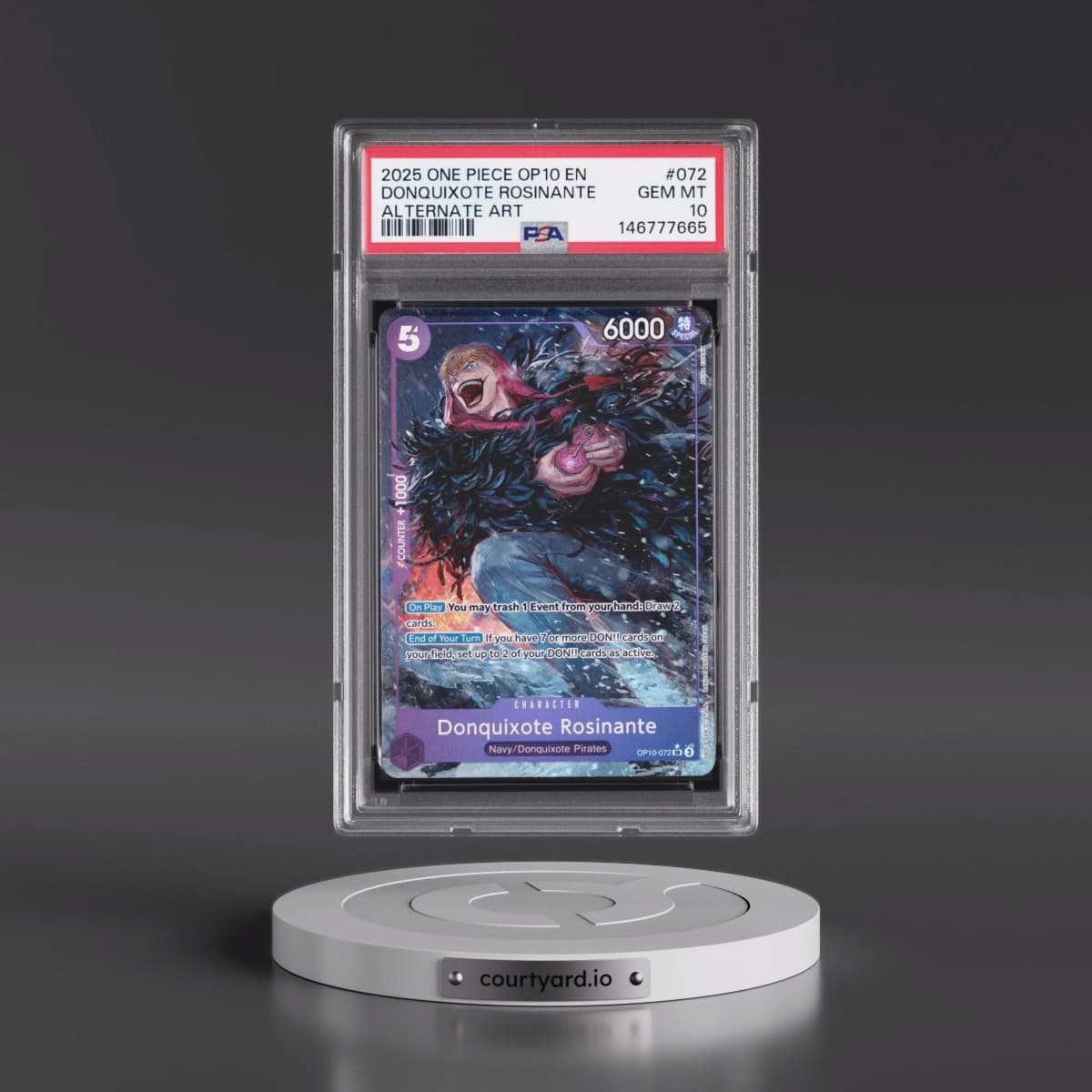 2025 One Piece OP10-Royal Blood #072 Donquixote Rosinante - Alternate Art (PSA 10 GEM MINT)