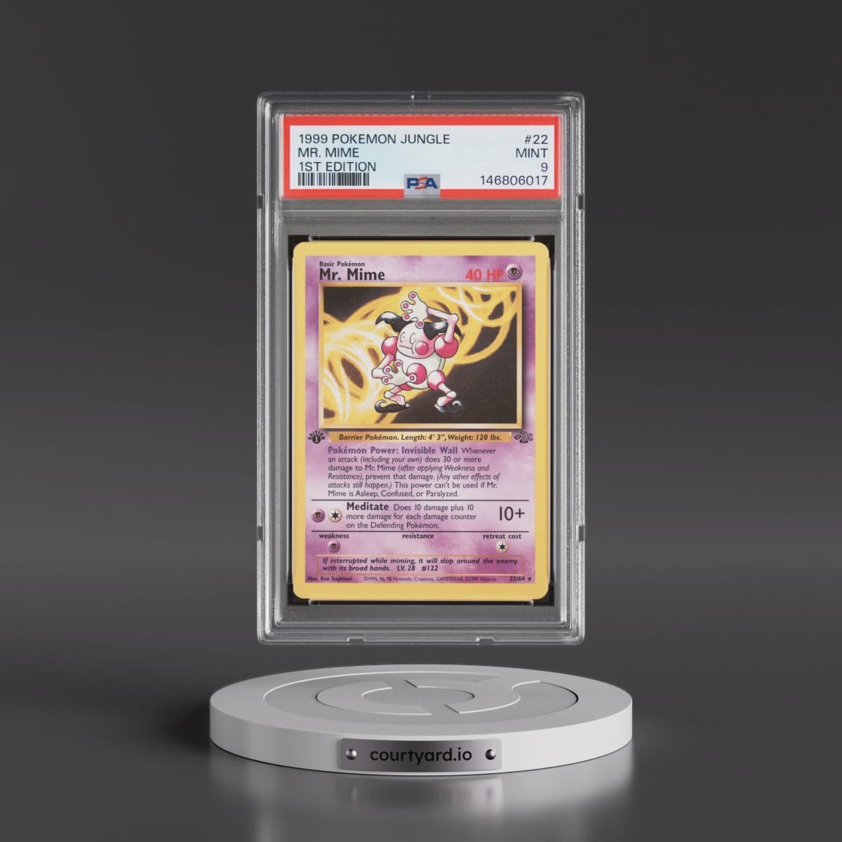 1999 Pokémon Jungle #22 Mr. Mime - 1st Edition (PSA 9 MINT)