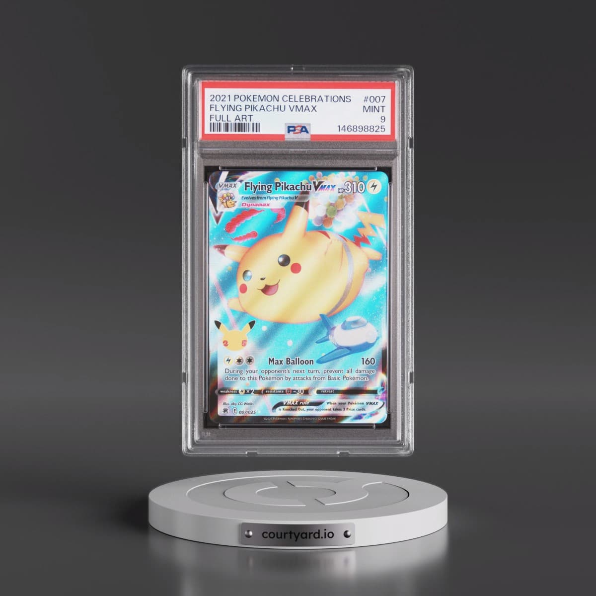 2021 Pokémon Celebrations #007 Flying Pikachu Vmax - Full Art (PSA 9 MINT)