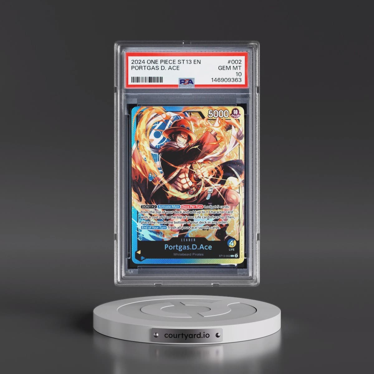 2024 One Piece Ultra Deck ST13-the Three Brothers #002 Portgas D. Ace (PSA 10 GEM MINT)