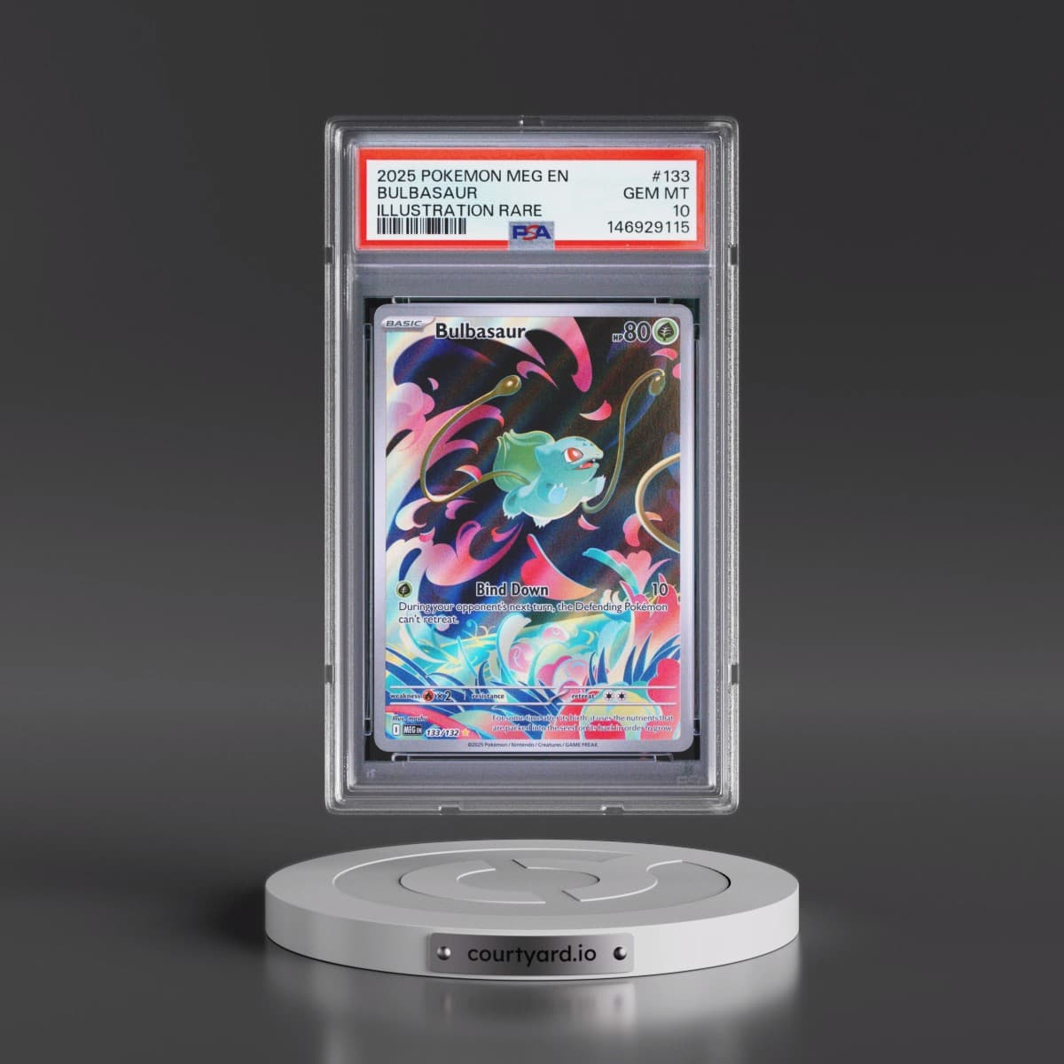 2025 Pokémon Meg EN-Mega Evolution #133 Bulbasaur - Illustration Rare (PSA 10 GEM MINT)