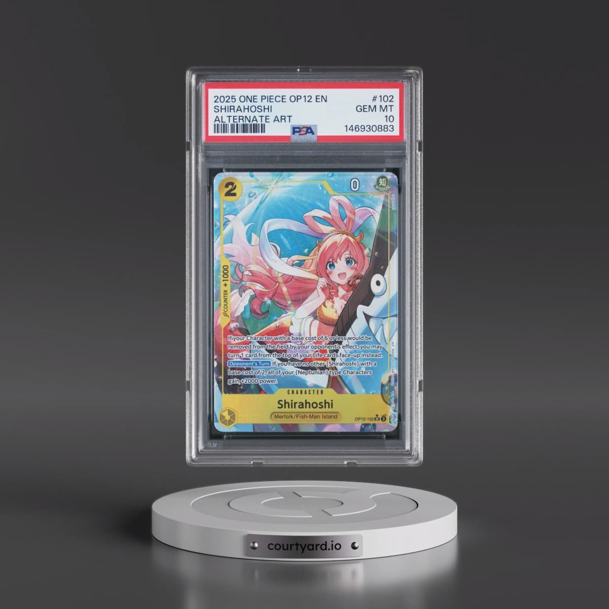 2025 One Piece OP12-Legacy of the Master #102 Shirahoshi - Alternate Art (PSA 10 GEM MINT)