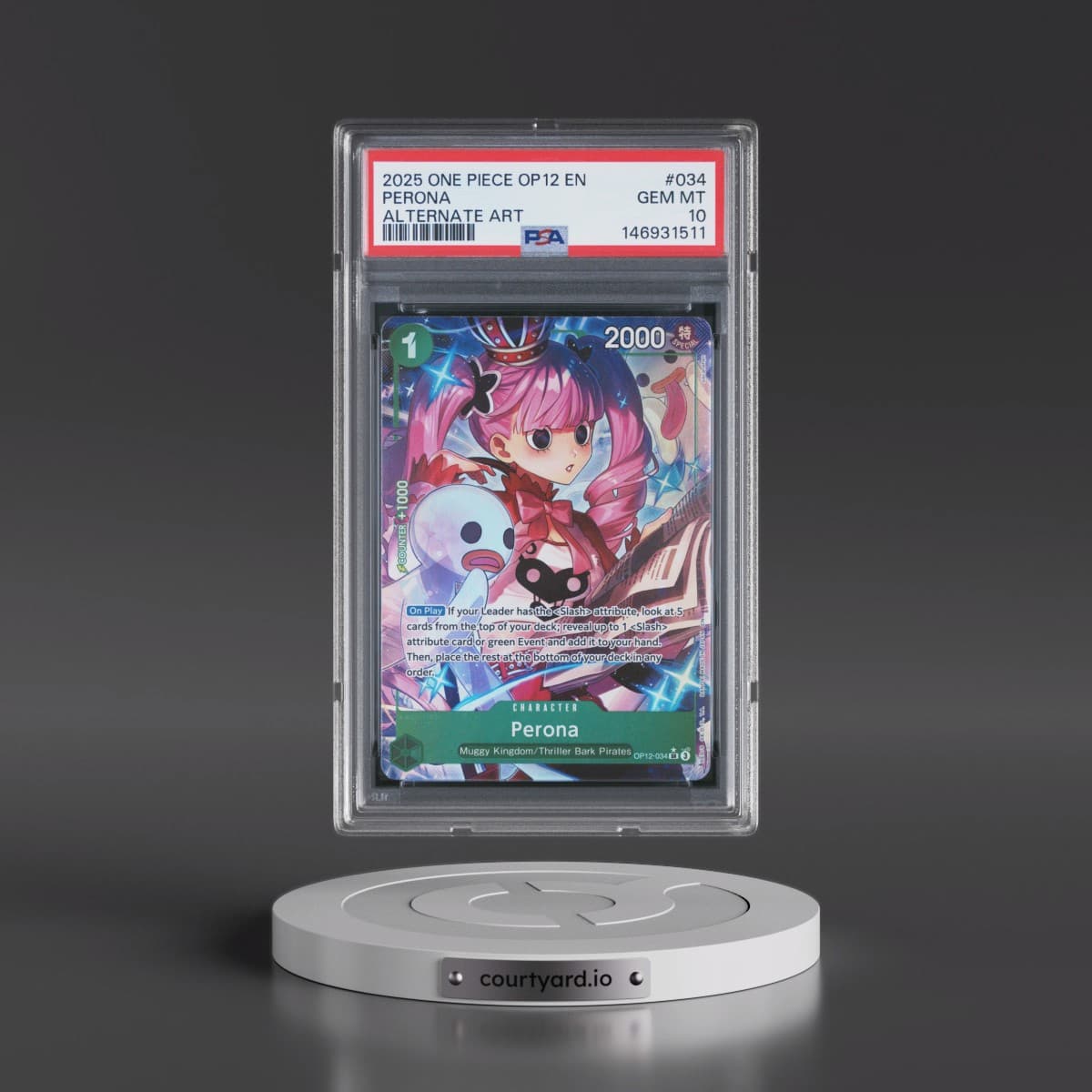 2025 One Piece OP12-Legacy of the Master #034 Perona - Alternate Art (PSA 10 GEM MINT)
