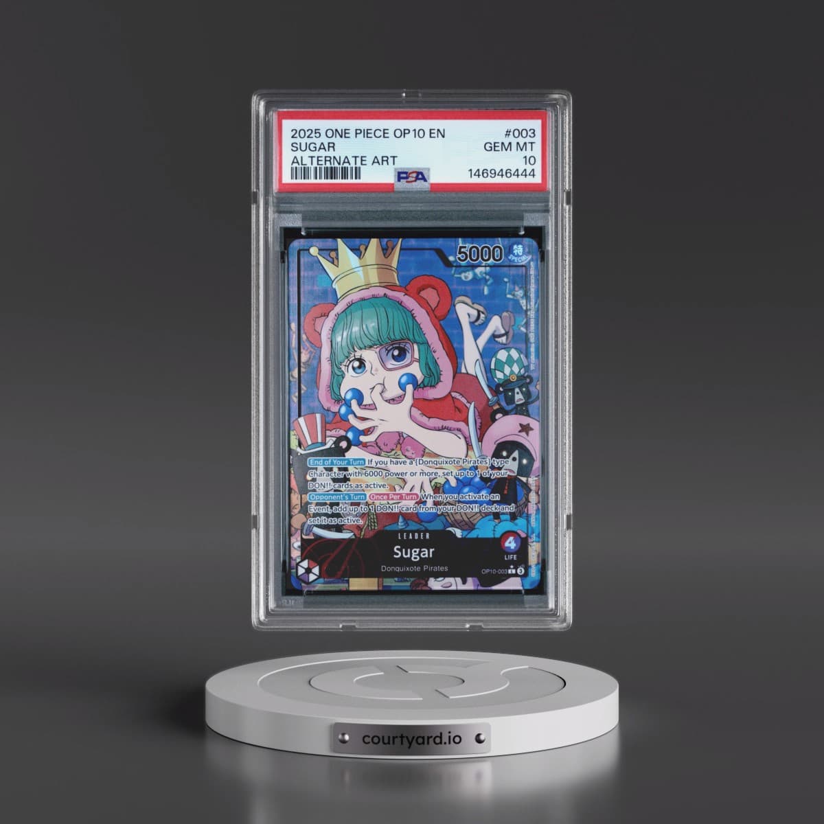 2025 One Piece OP10-Royal Blood #003 Sugar - Alternate Art (PSA 10 GEM MINT)