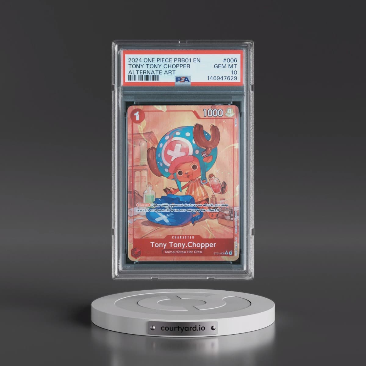 2024 One Piece PRB01-Premium Booster -One Piece Card the Best #006 Tony Tony Chopper - Alternate Art (PSA 10 GEM MINT)