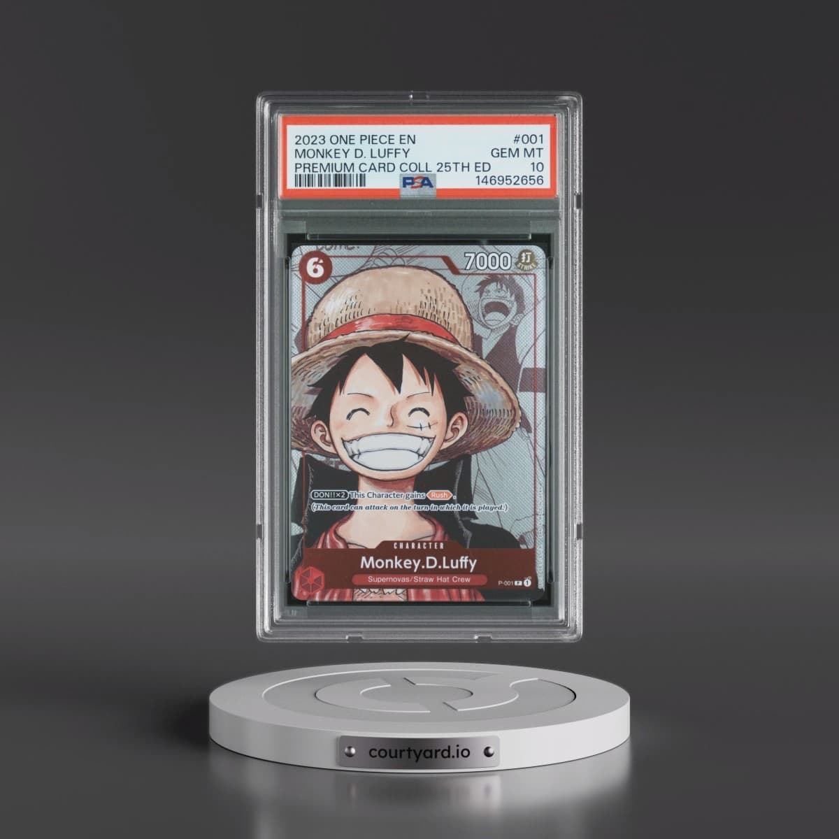 2023 One Piece Premium Bandai Premium Card Collection 25th Edition #001 Monkey D. Luffy (PSA 10 GEM MINT)