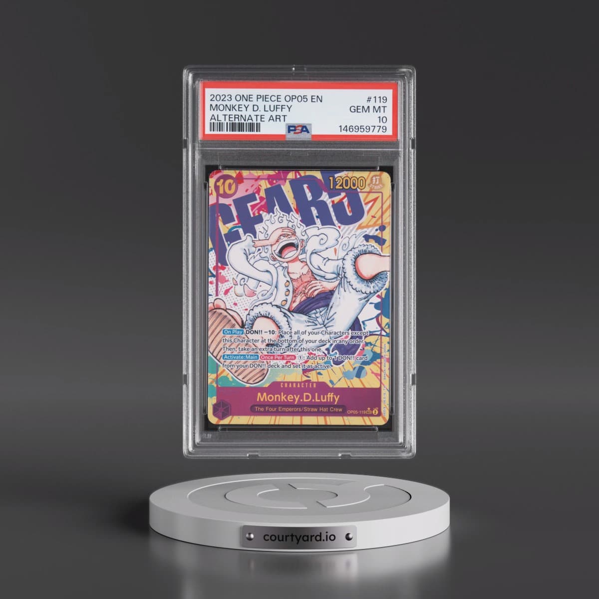 2023 One Piece Awakening of the New Era #119 Monkey D. Luffy - Alternate Art (PSA 10 GEM MINT)