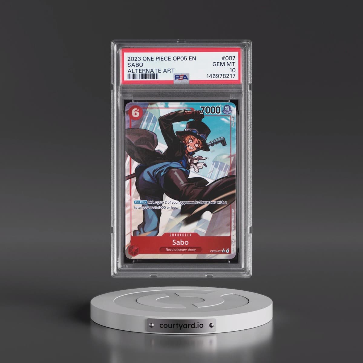 2023 One Piece OP05-Awakening of the New Era #007 Sabo - Alternate Art (PSA 10 GEM MINT)