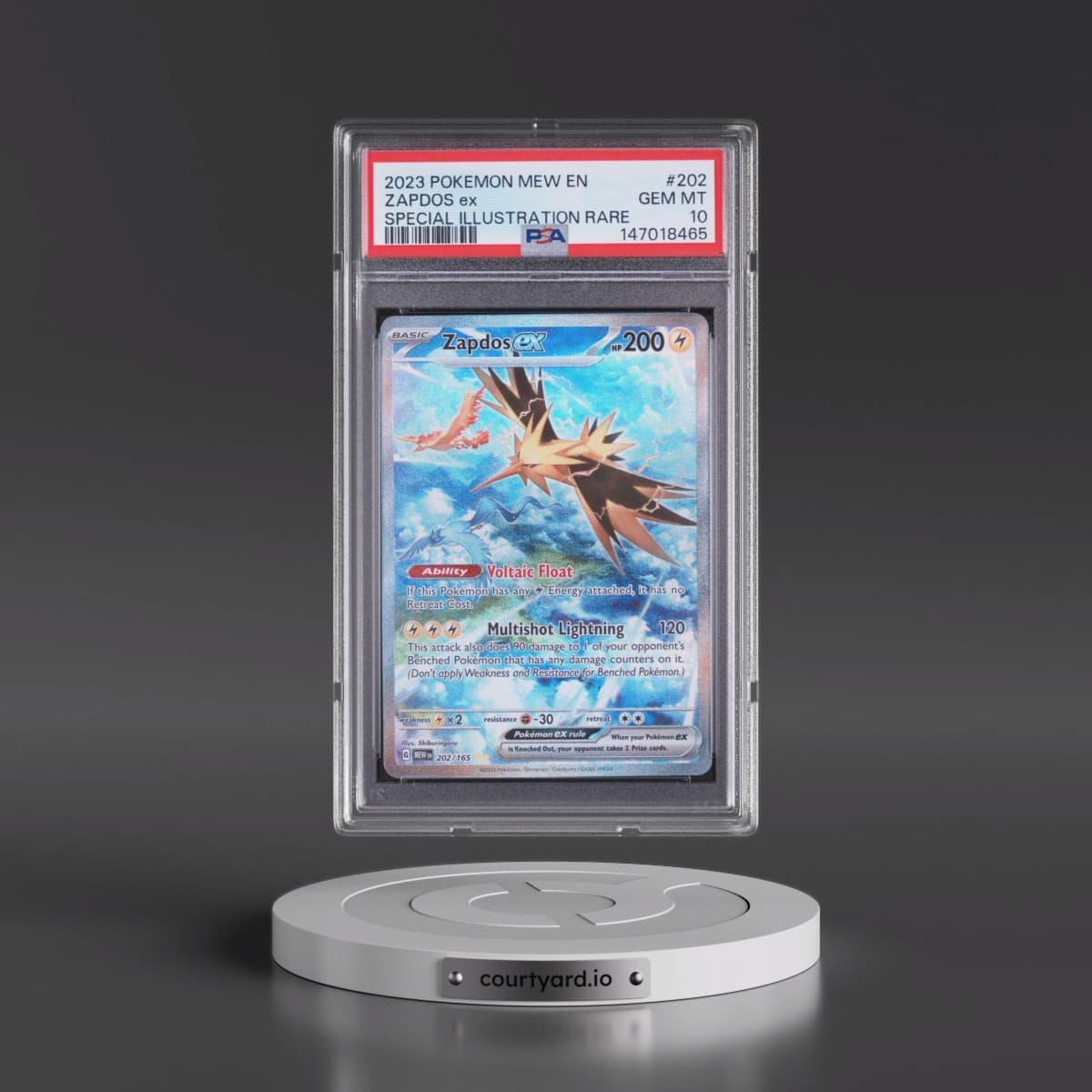 2023 Pokémon Mew EN-151 #202 Zapdos EX - Holo Special Illustration Rare (PSA 10 GEM MINT)