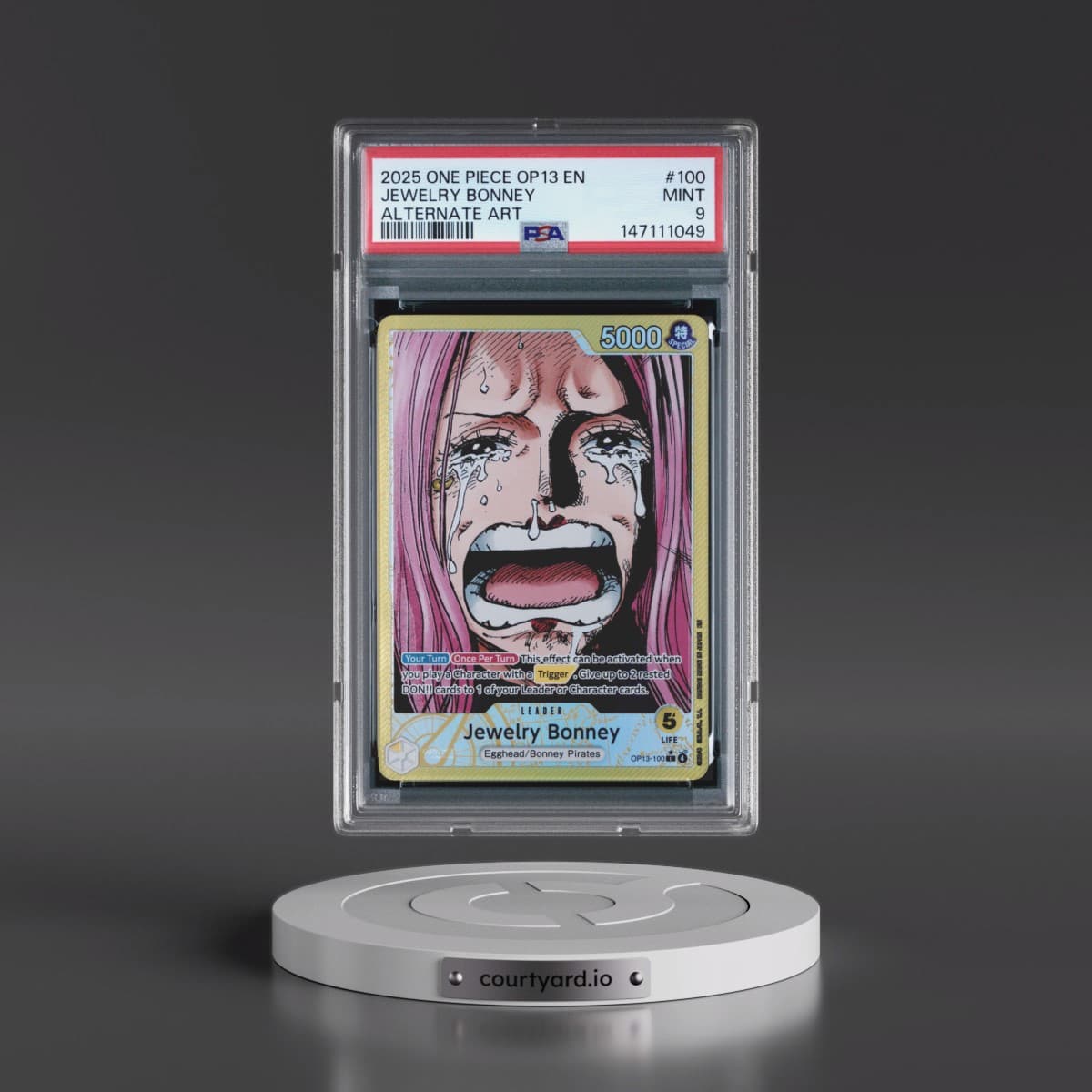 2025 One Piece OP13-Carrying on His Will #100 Jewelry Bonney - Alternate Art (PSA 9 MINT)