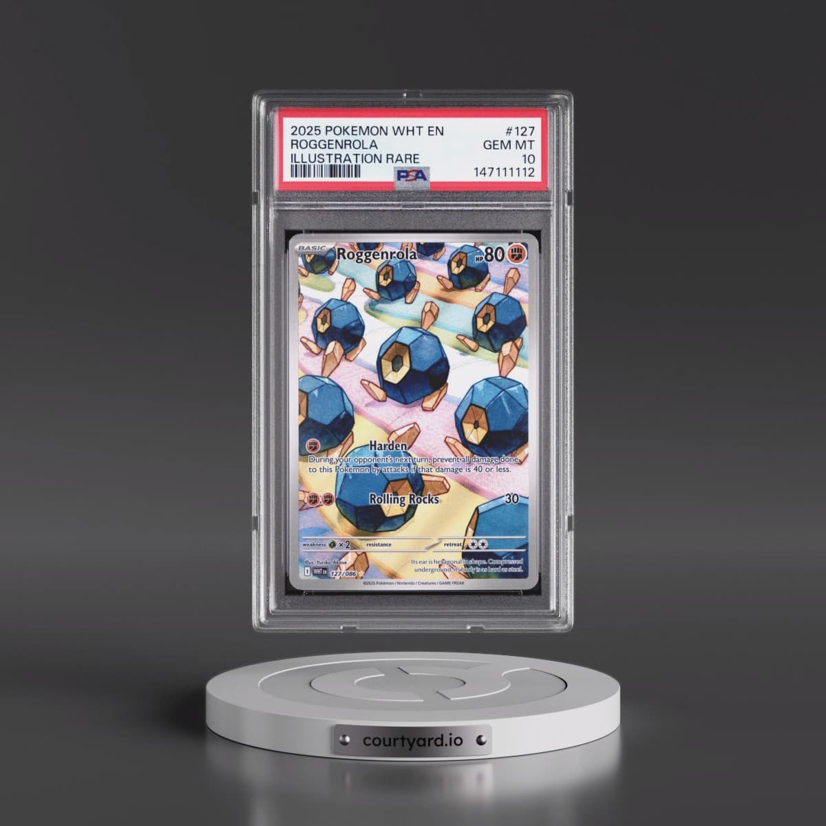 2025 Pokémon Wht EN-White Flare #127 Roggenrola - Illustration Rare (PSA 10 GEM MINT)