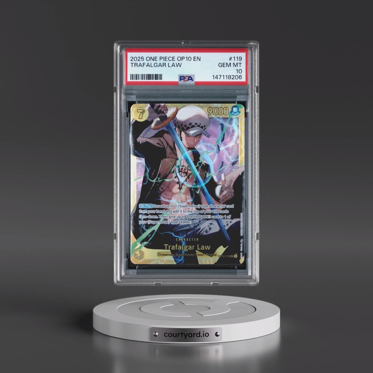 2025 One Piece OP10-Royal Blood #119 Trafalgar Law (PSA 10 GEM MINT)