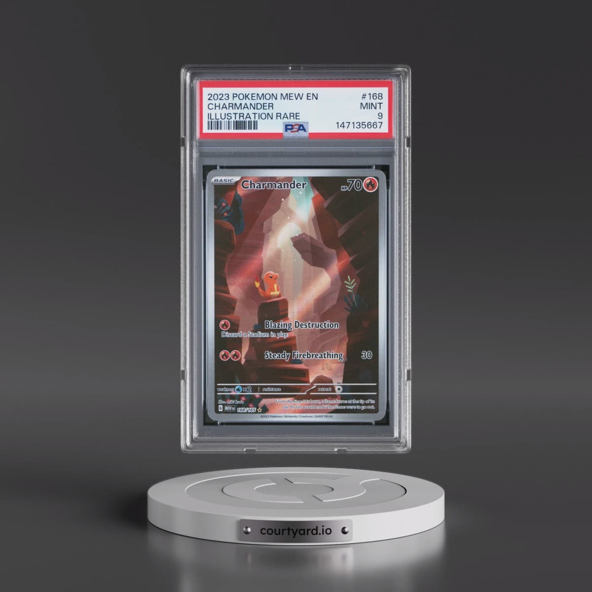 2023 Pokémon Mew EN-151 #168 Charmander - Illustration Rare (PSA 9 MINT)