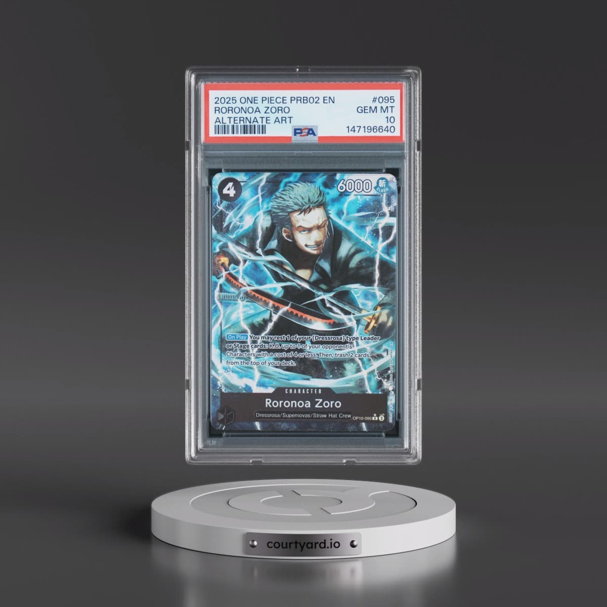2025 One Piece PRB02-Premium Booster -One Piece Card the Best- Vol.2 #095 Roronoa Zoro - Alternate Art (PSA 10 GEM MINT)