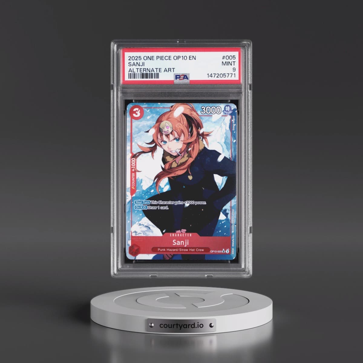 2025 One Piece OP10-Royal Blood #005 Sanji - Alternate Art (PSA 9 MINT)