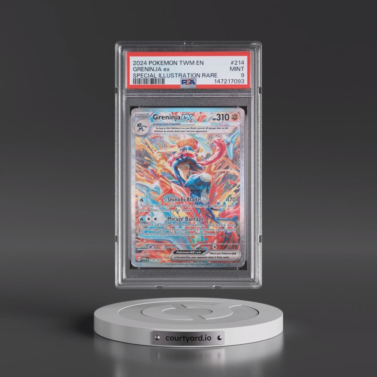 2024 Pokémon Twm EN-Twilight Masquerade #214 Greninja EX - Holo Special Illustration Rare (PSA 9 MINT)