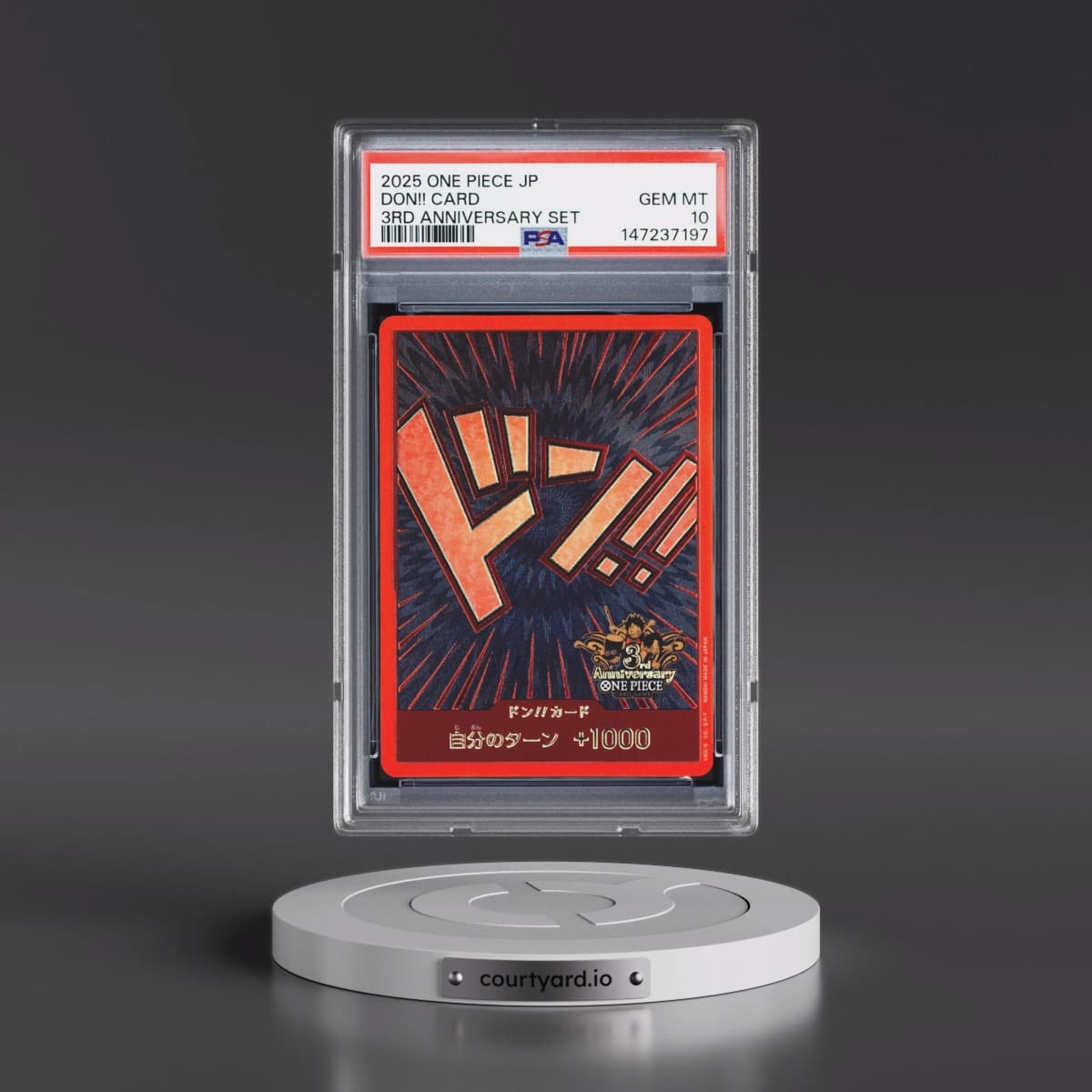 2025 One Piece Japanese 3rd Anniversary Set Don!! Card (PSA 10 GEM MINT)