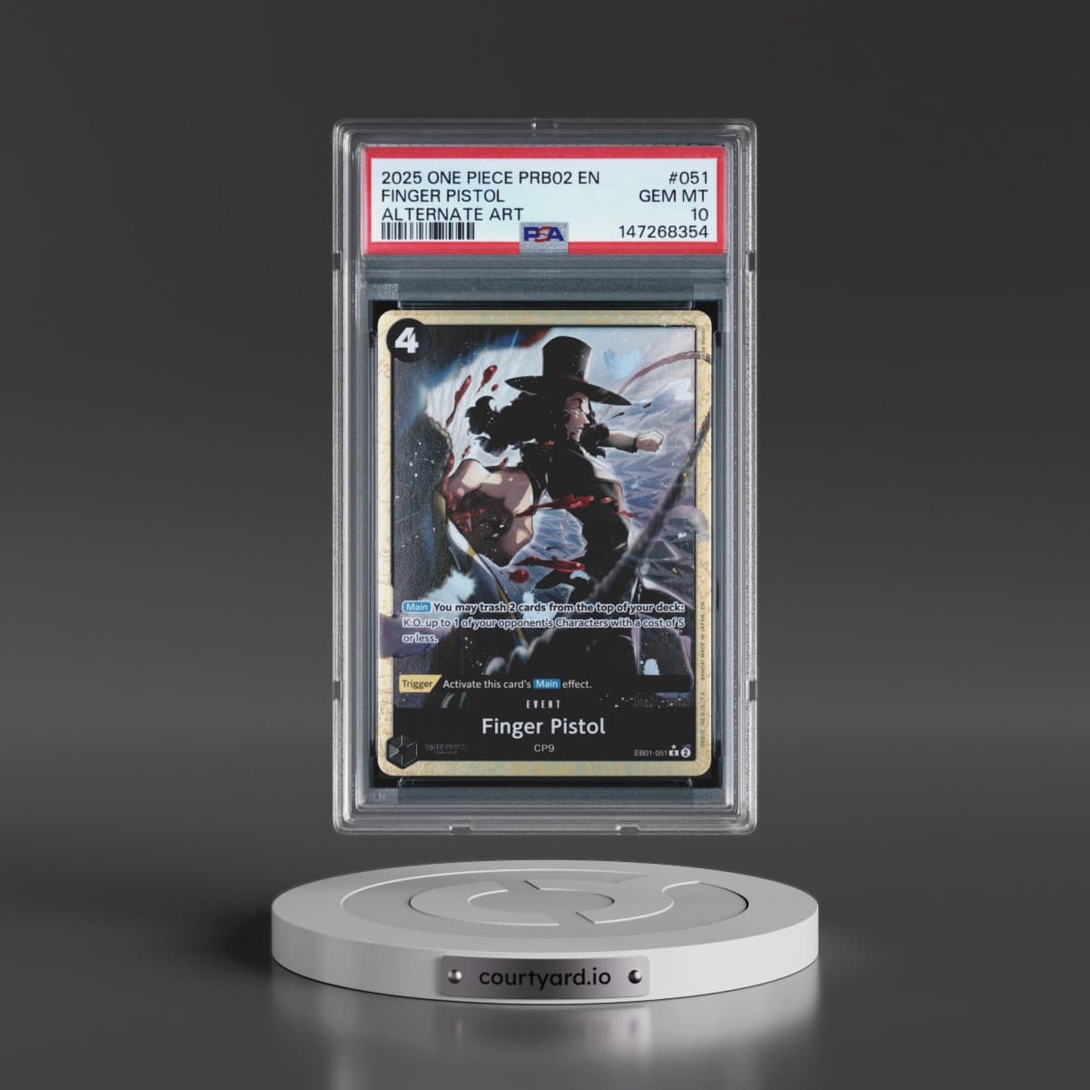2025 One Piece PRB02-Premium Booster -One Piece Card the Best- Vol.2 #051 Finger Pistol - Alternate Art (PSA 10 GEM MINT)