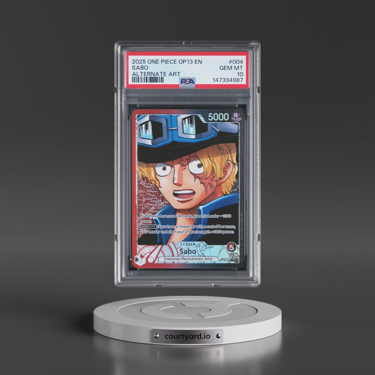 2025 One Piece OP13-Carrying on His Will #004 Sabo - Alternate Art (PSA 10 GEM MINT)