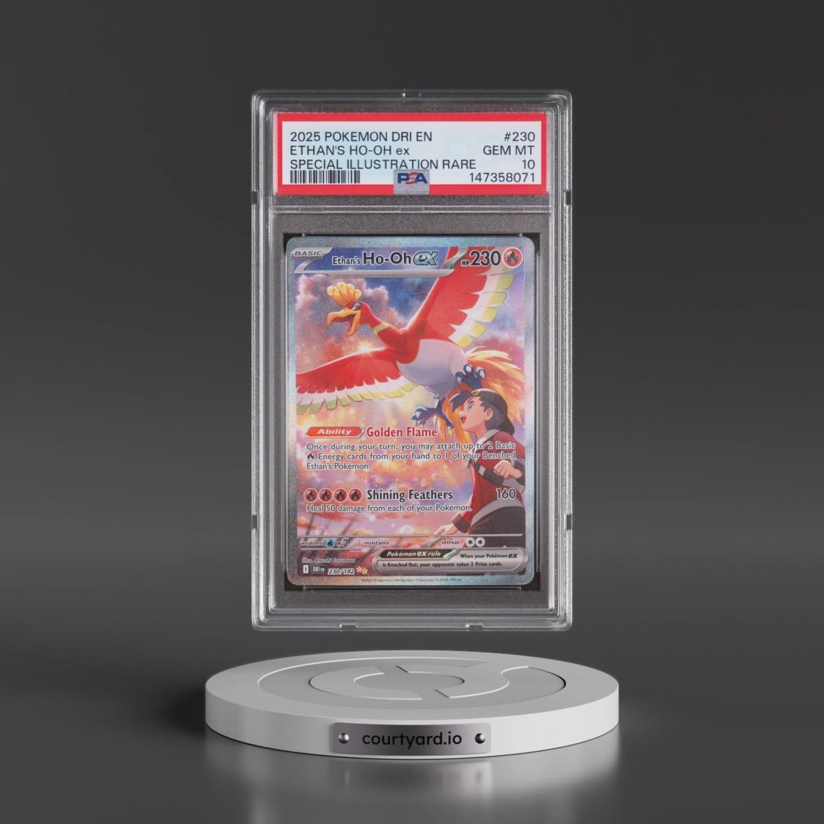 2025 Pokémon Dri EN-Destined Rivals #230 Ethan's HO-Oh EX - Holo Special Illustration Rare (PSA 10 GEM MINT)