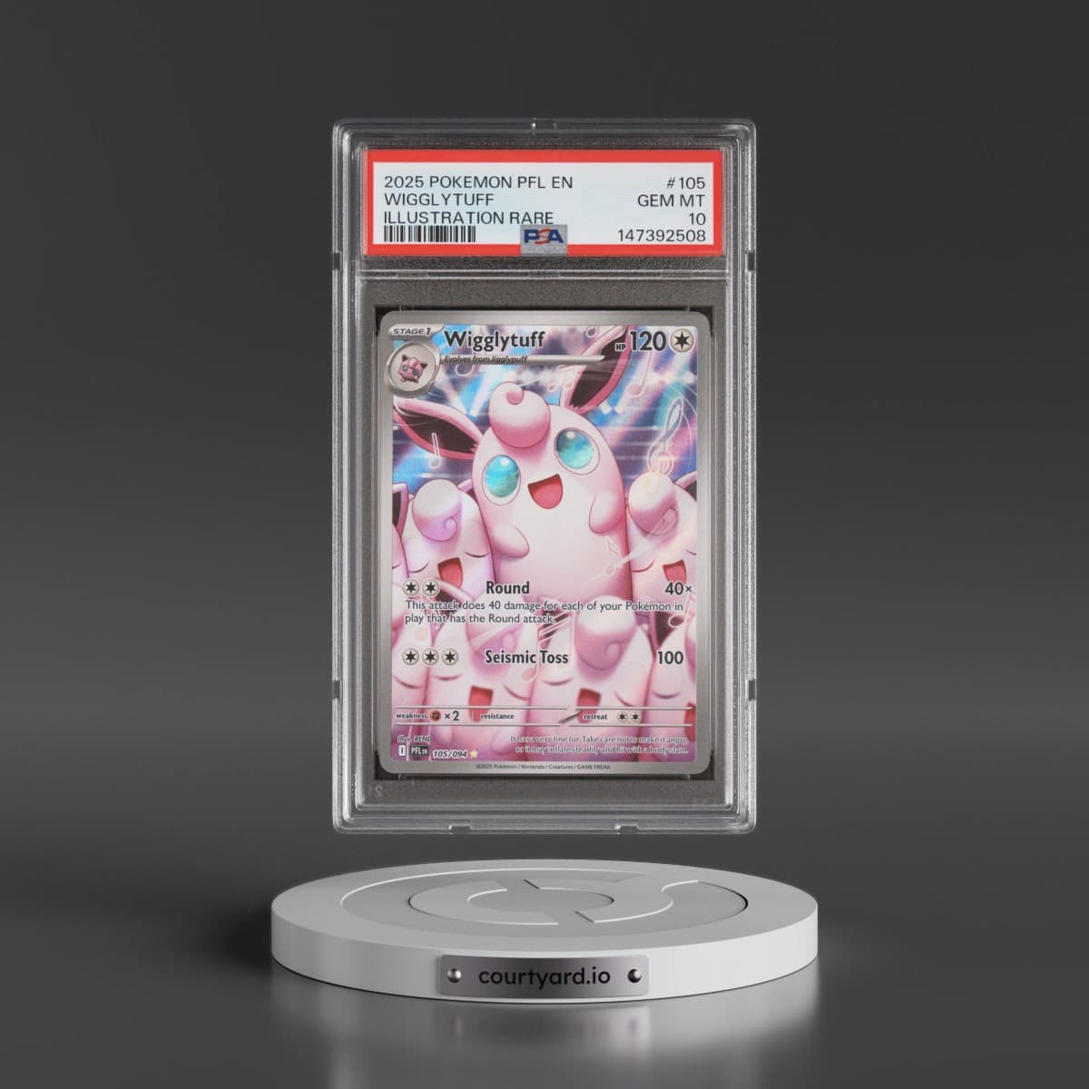 2025 Pokémon Pfl EN-Phantasmal Flames #105 Wigglytuff - Illustration Rare (PSA 10 GEM MINT)