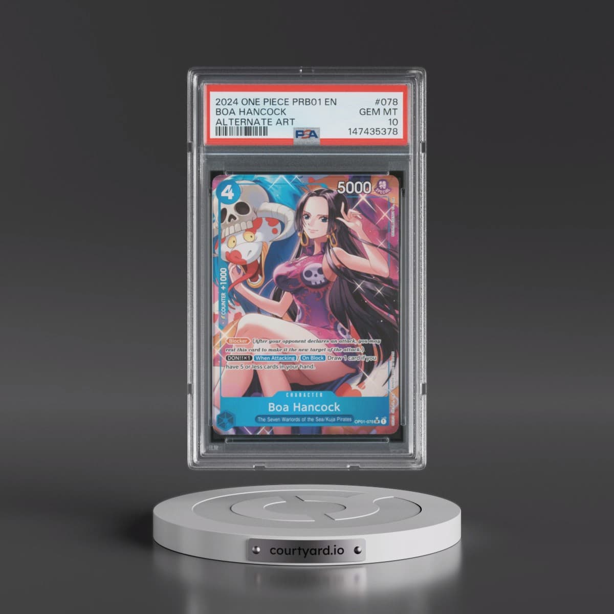 2024 One Piece PRB01-Premium Booster -One Piece Card the Best #078 Boa Hancock - Alternate Art (PSA 10 GEM MINT)
