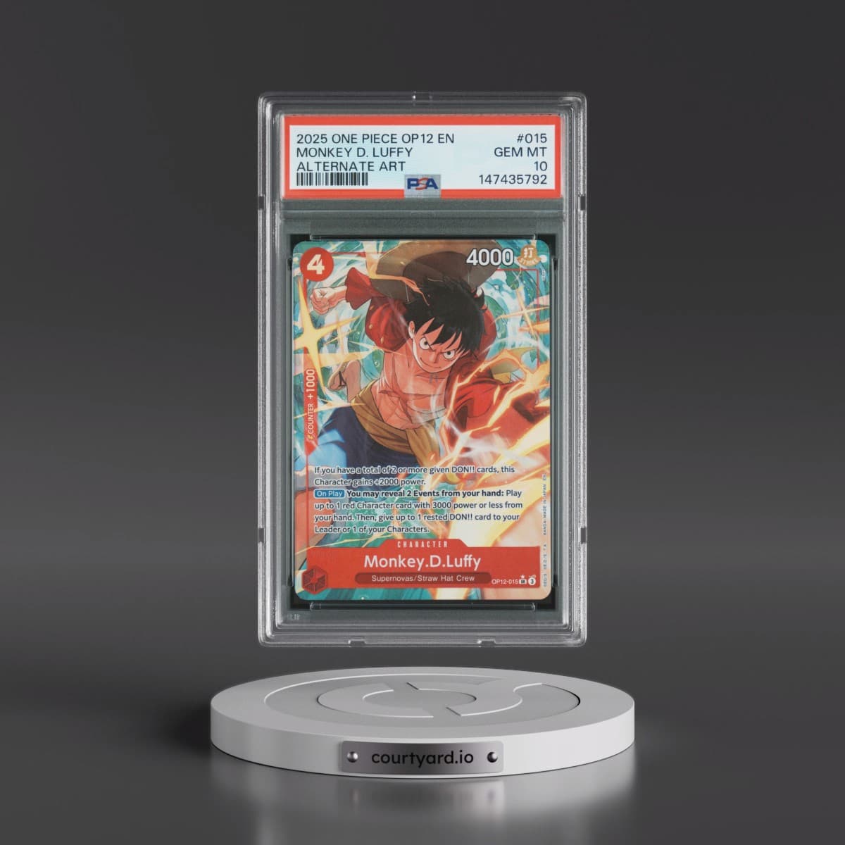 2025 One Piece OP12-Legacy of the Master #015 Monkey D. Luffy - Alternate Art (PSA 10 GEM MINT)