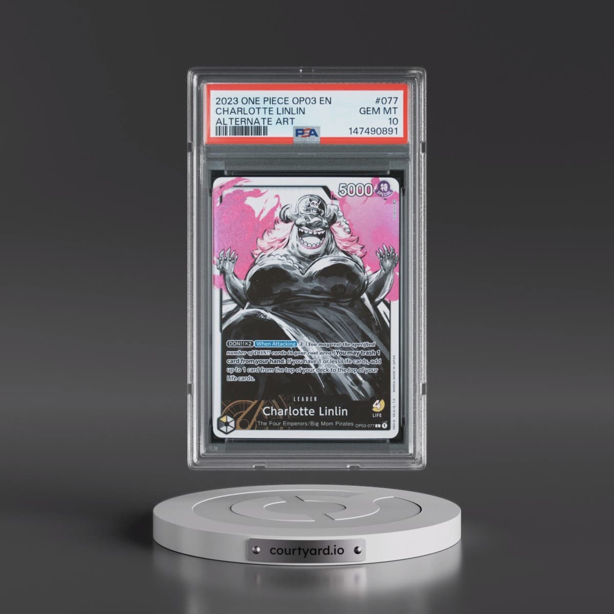 2023 One Piece OP03-Pillars of Strength #077 Charlotte Linlin - Alternate Art (PSA 10 GEM MINT)