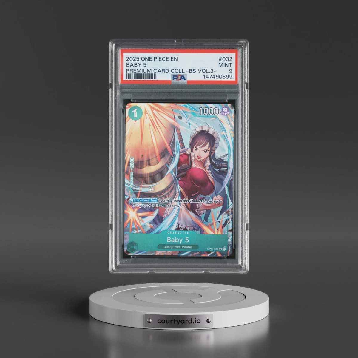 2025 One Piece Premium Card Collection -Best Selection Vol.3 #032 Baby 5 (PSA 9 MINT)