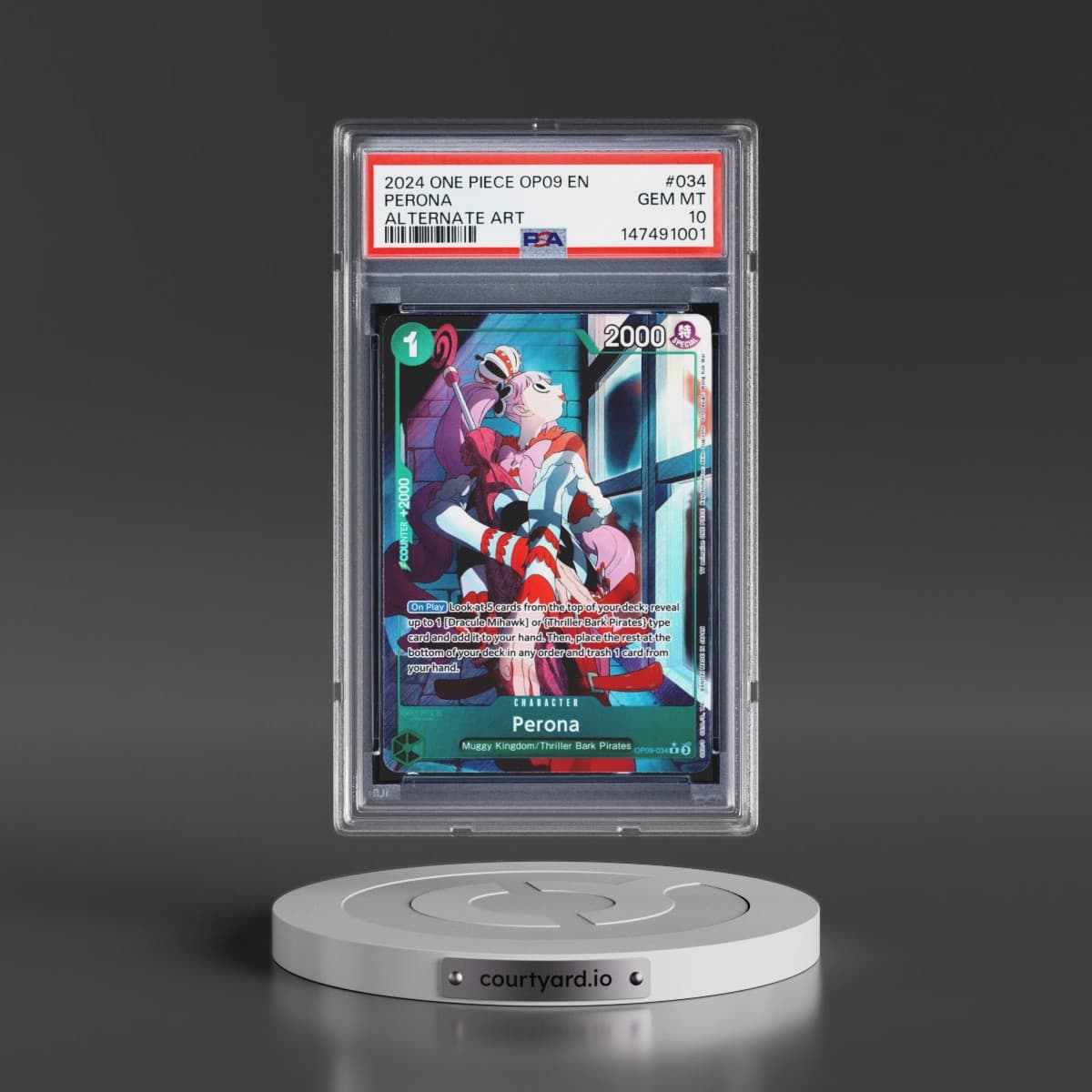 2024 One Piece OP09-Emperors in the New World #034 Perona - Alternate Art (PSA 10 GEM MINT)