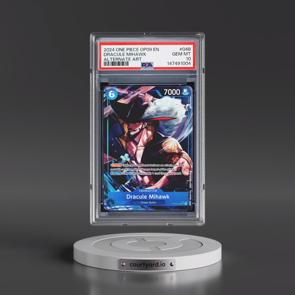 2024 One Piece OP09-Emperors in the New World #048 Dracule Mihawk - Alternate Art (PSA 10 GEM MINT)
