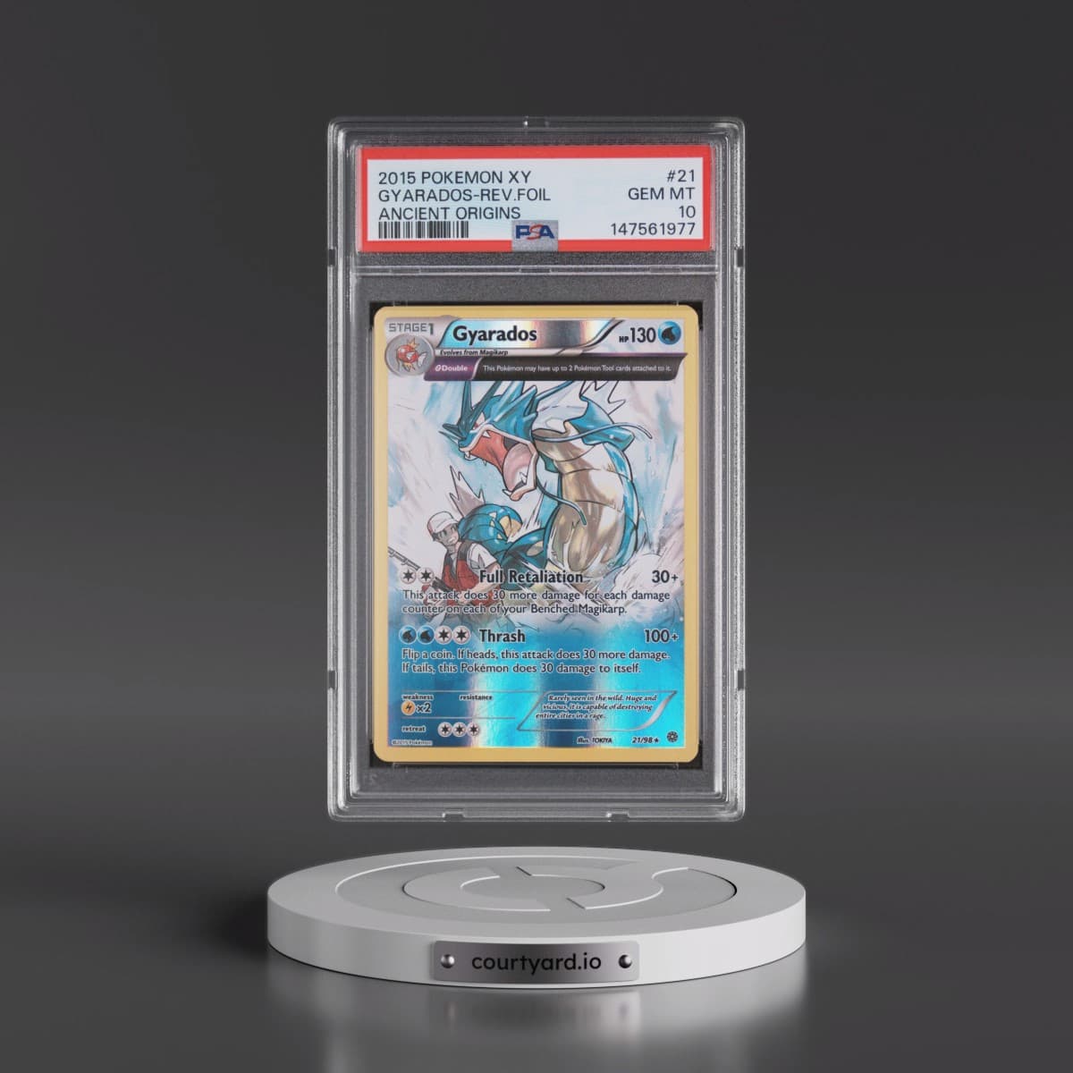 2015 Pokémon XY Ancient Origins #21 Gyarados - Reverse Foil (PSA 10 GEM MINT)