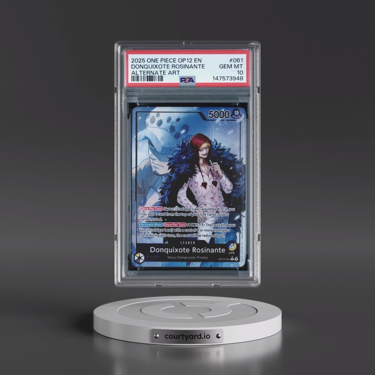 2025 One Piece OP12-Legacy of the Master #061 Donquixote Rosinante - Alternate Art (PSA 10 GEM MINT)