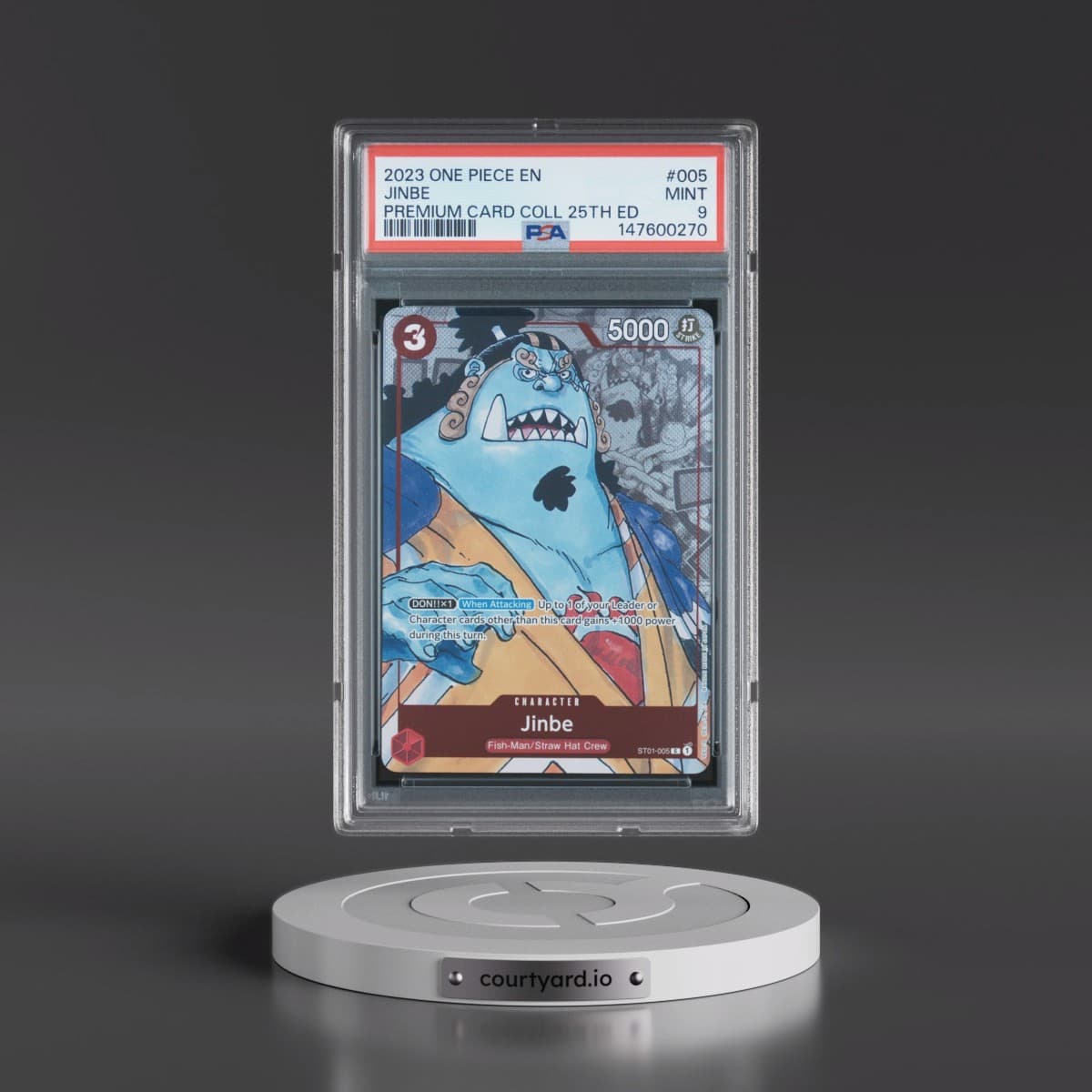 2023 One Piece Premium Bandai Premium Card Collection 25th Edition #005 Jinbe (PSA 9 MINT)