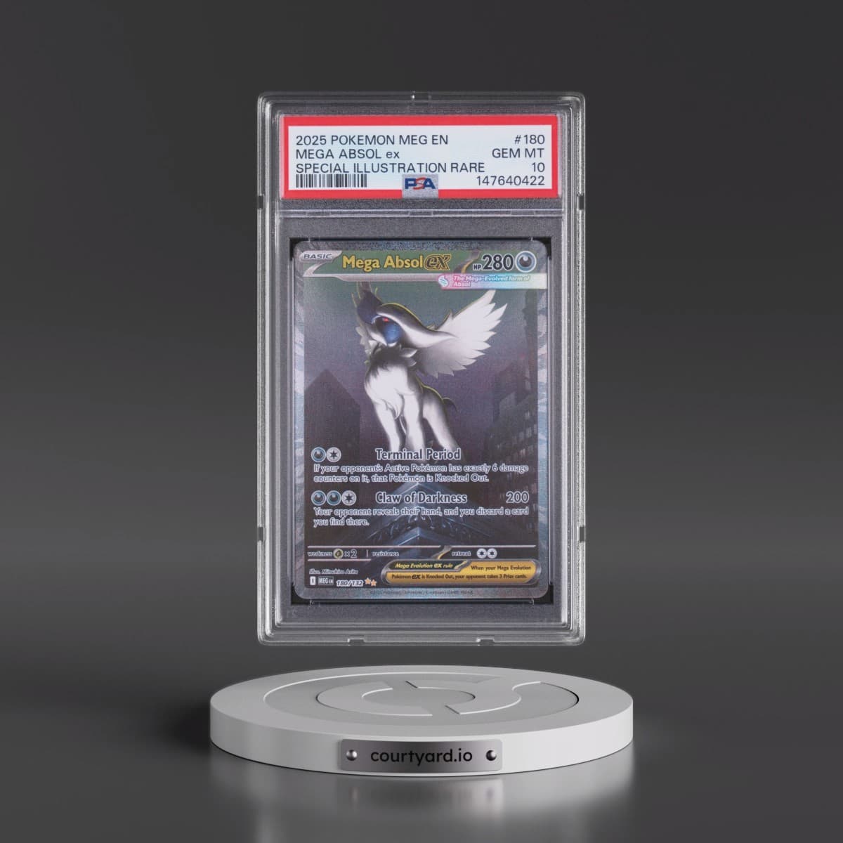 2025 Pokémon Meg EN-Mega Evolution #180 Mega Absol EX - Holo Special Illustration Rare (PSA 10 GEM MINT)