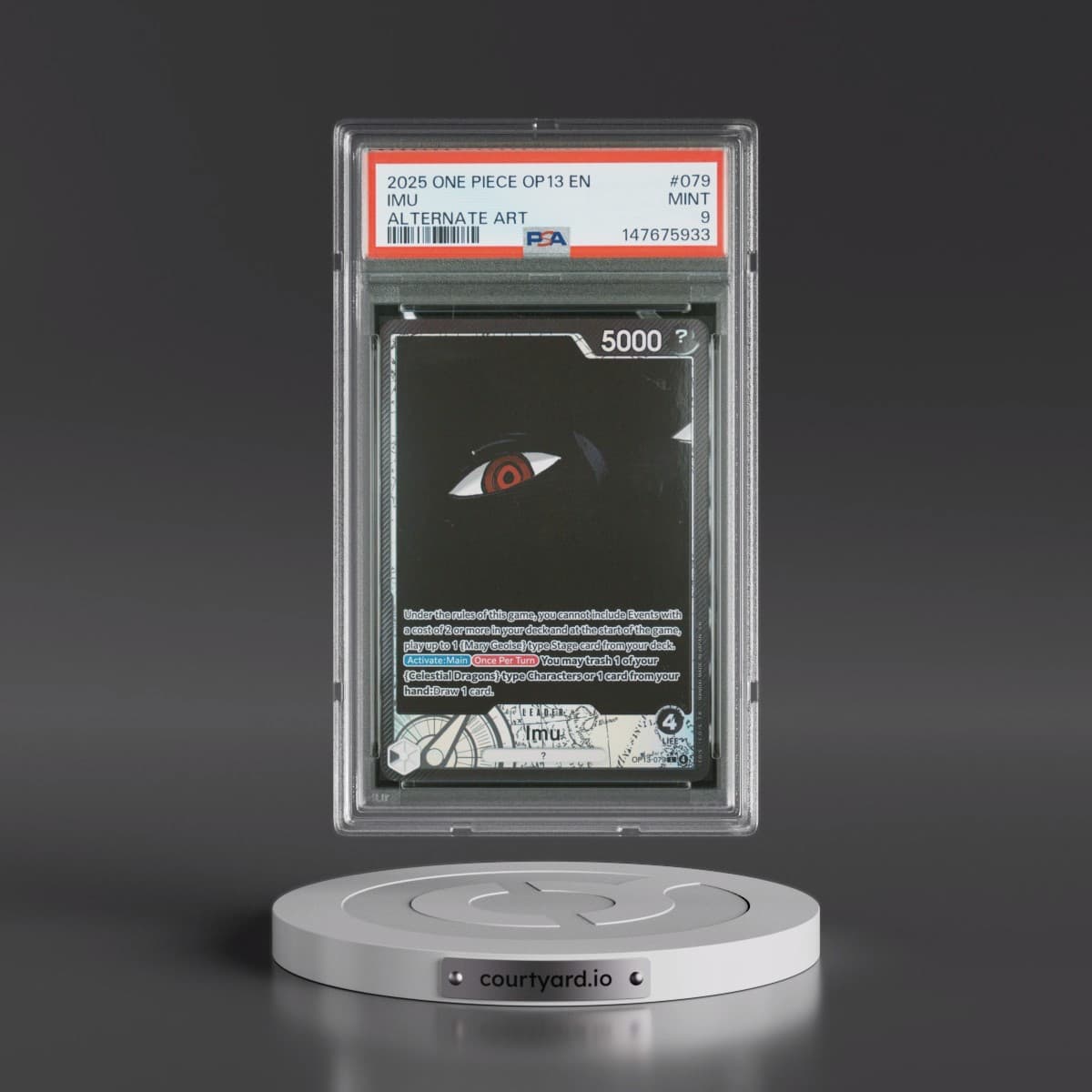 2025 One Piece OP13-Carrying on His Will #079 Imu - Alternate Art (PSA 9 MINT)