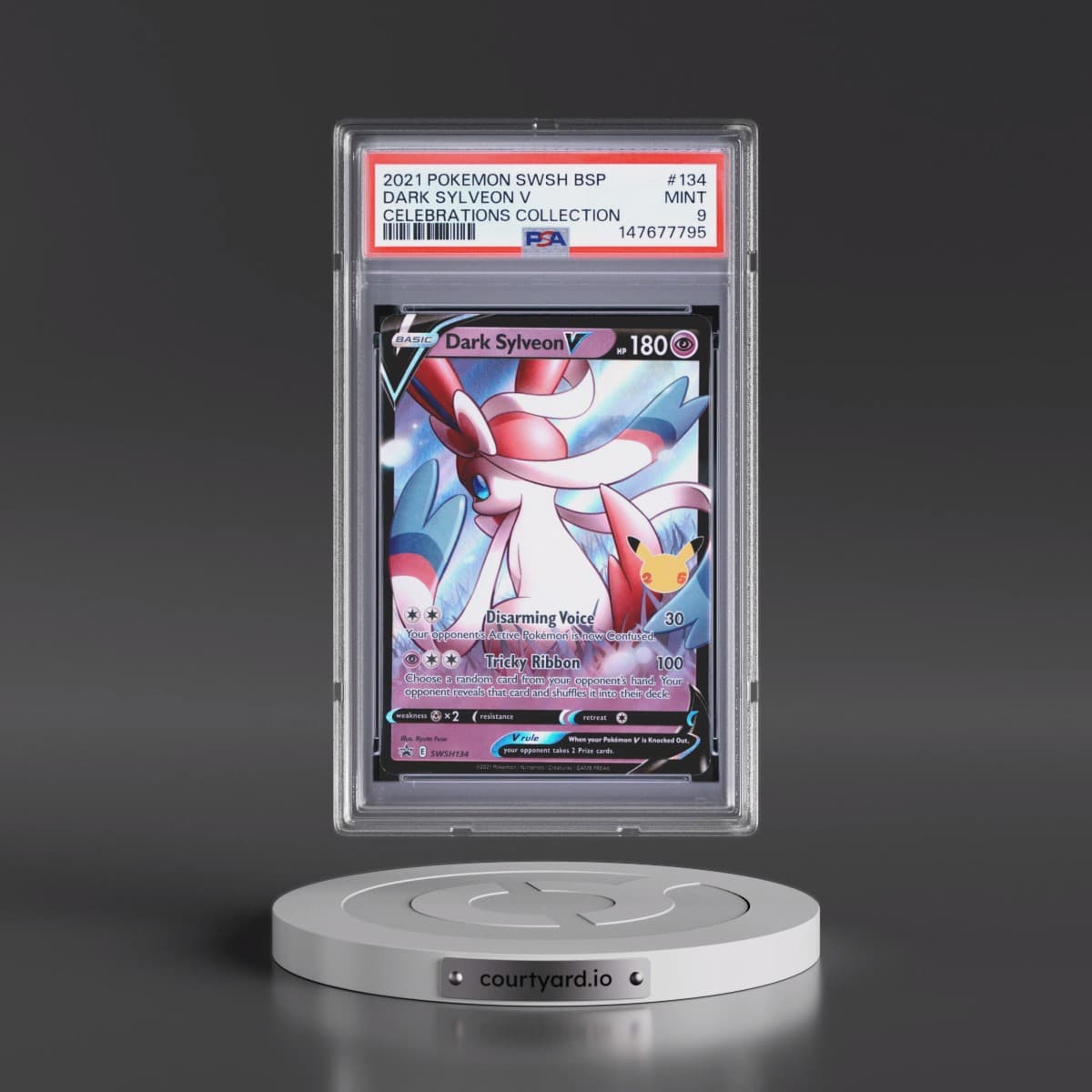 2021 Pokémon Swsh Black Star Promo #134 Dark Sylveon V - Holo Celebrations Collection (PSA 9 MINT)