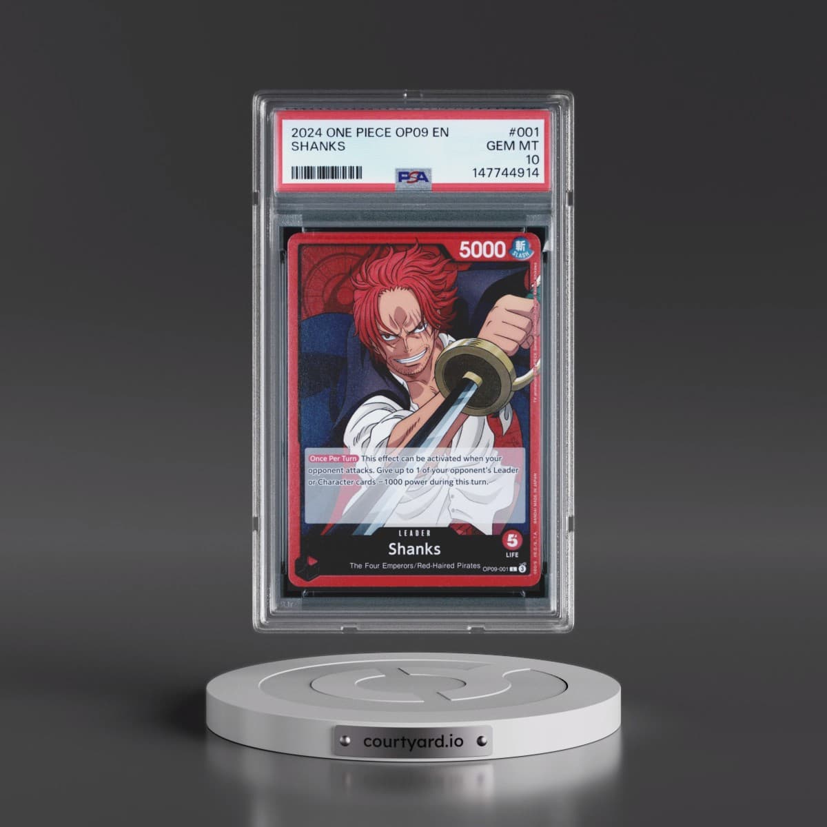 2024 One Piece OP09-Emperors in the New World #001 Shanks (PSA 10 GEM MINT)
