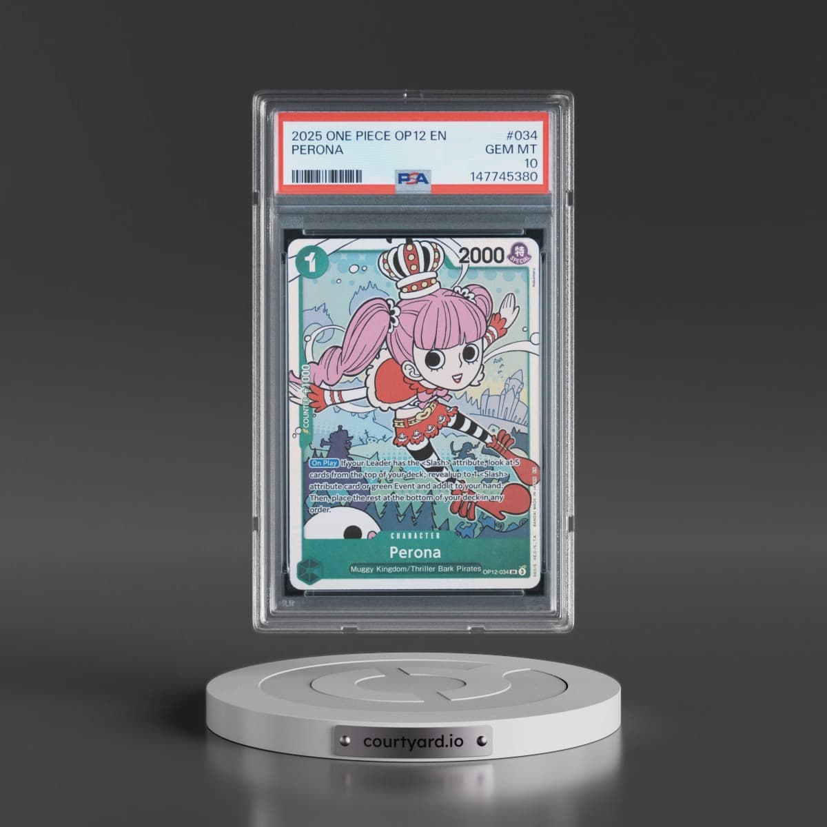 2025 One Piece OP12-Legacy of the Master #034 Perona (PSA 10 GEM MINT)