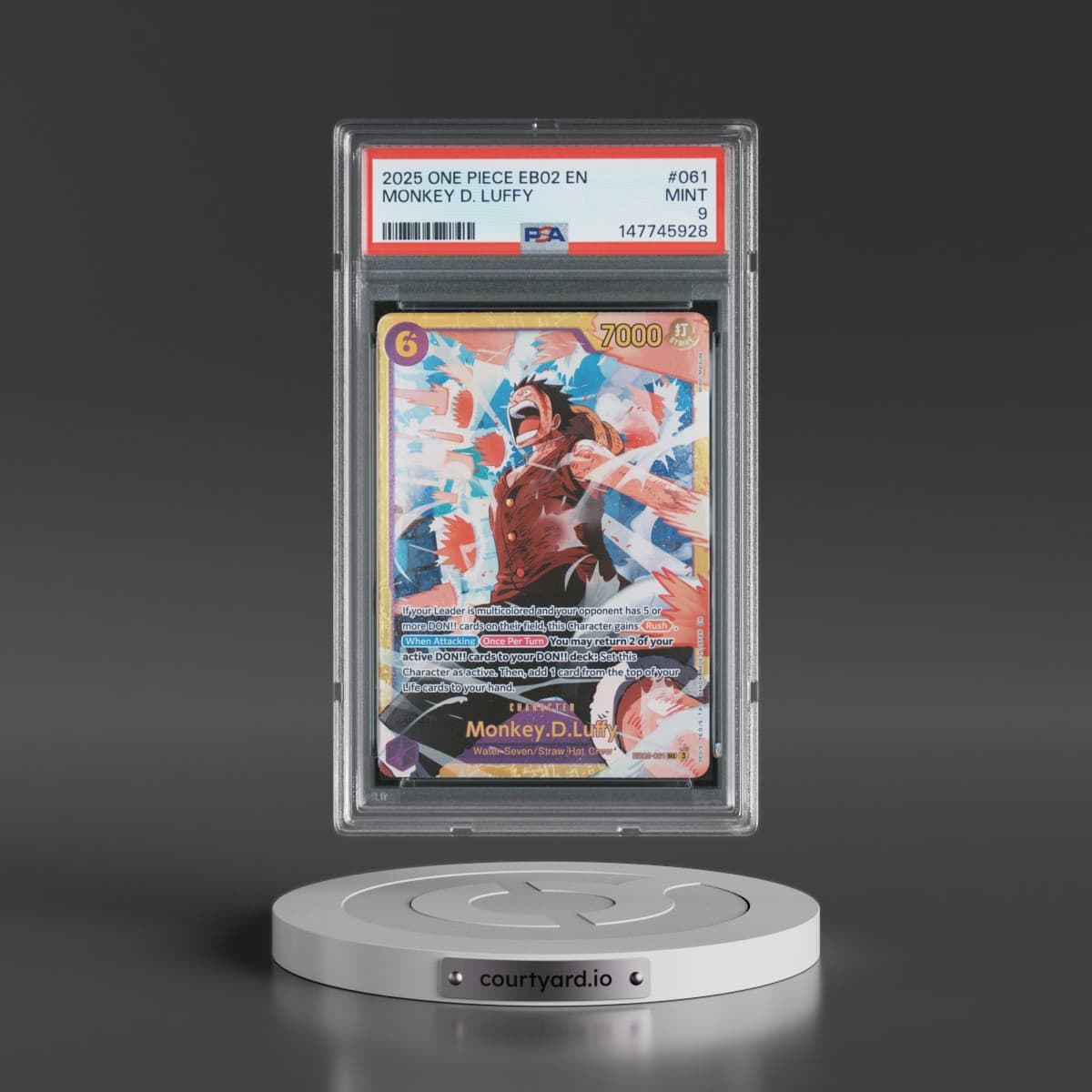 2025 One Piece EB02-Extra Booster -Anime 25th Collection #061 Monkey D. Luffy (PSA 9 MINT)