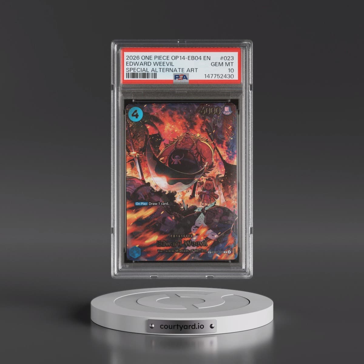 2026 One Piece OP14-EB04-the Azure Sea's Seven #023 Edward Weevil - Special Alternate Art (PSA 10 GEM MINT)