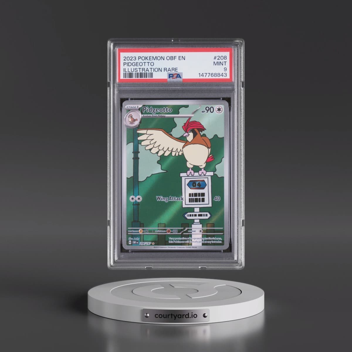 2023 Pokémon Obf EN-Obsidian Flames #208 Pidgeotto - Illustration Rare (PSA 9 MINT)