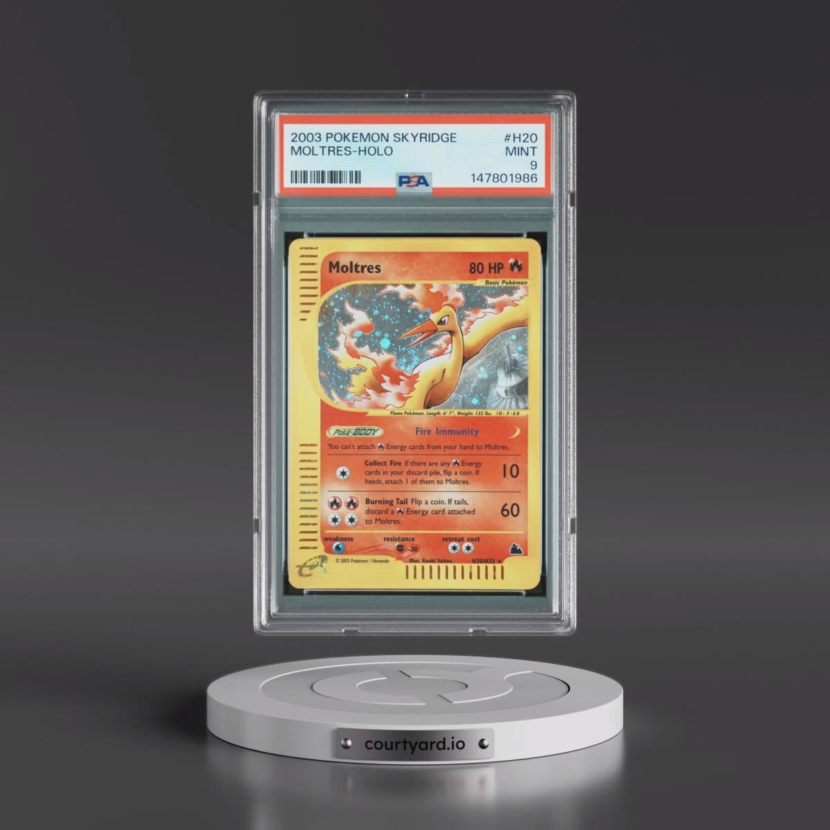 2003 Pokémon Skyridge #H20 Moltres - Holo (PSA 9 MINT)
