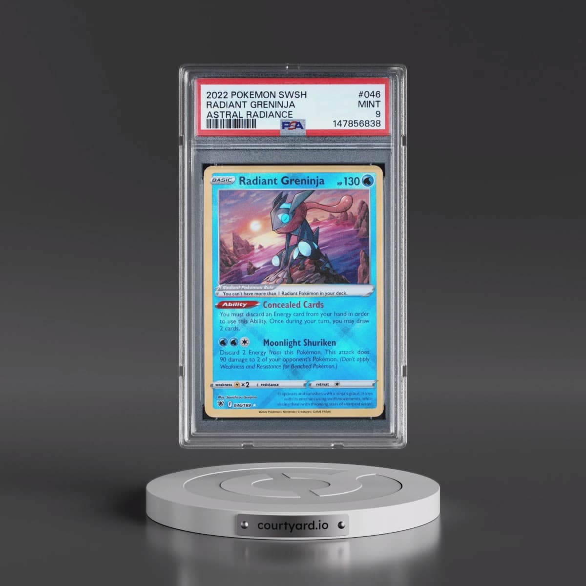 2022 Pokémon Sword & Shield Astral Radiance #046 Radiant Greninja - Holo (PSA 9 MINT)