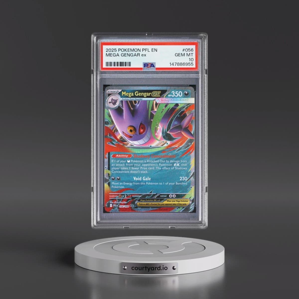 2025 Pokémon Pfl EN-Phantasmal Flames #056 Mega Gengar EX - Holo (PSA 10 GEM MINT)