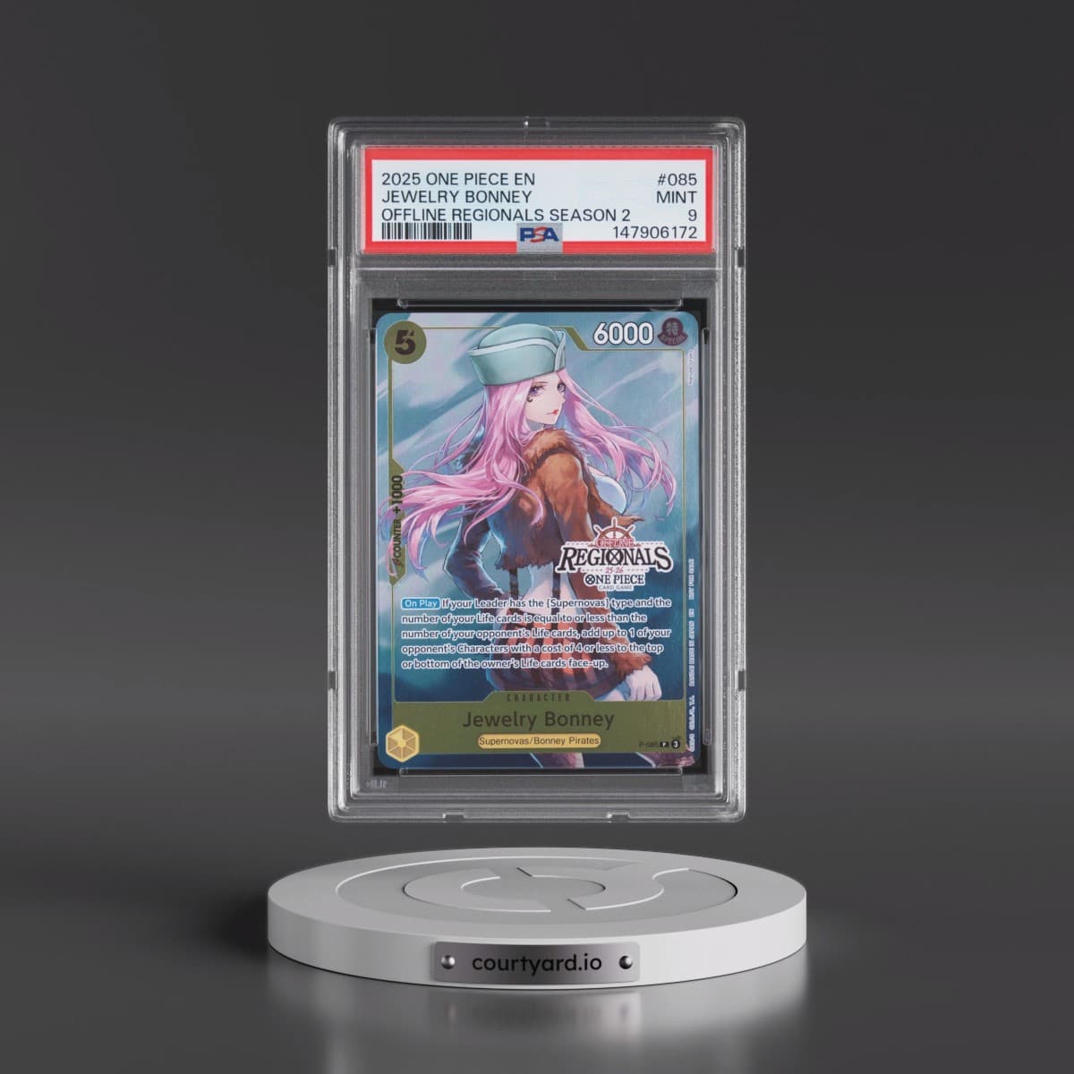 2025 One Piece Offline Regionals Pack 2025 Season 2 #085 Jewelry Bonney (PSA 9 MINT)