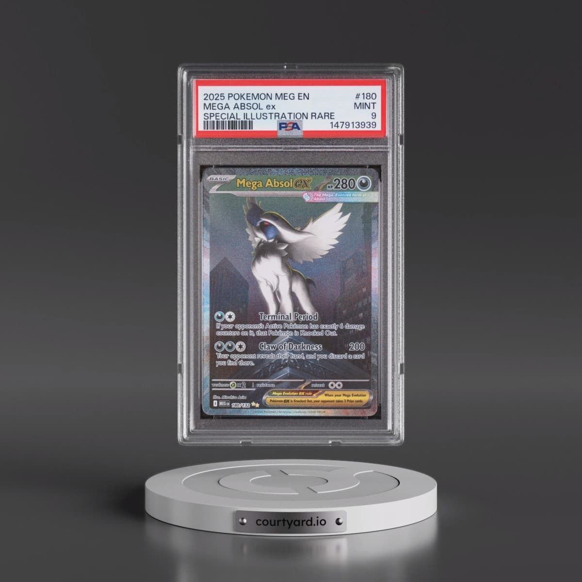 2025 Pokémon Meg EN-Mega Evolution #180 Mega Absol EX - Holo Special Illustration Rare (PSA 9 MINT)
