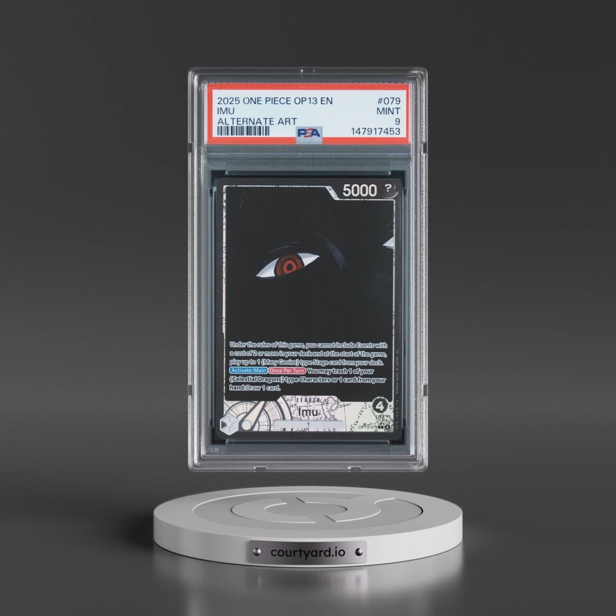 2025 One Piece OP13-Carrying on His Will #079 Imu - Alternate Art (PSA 9 MINT)