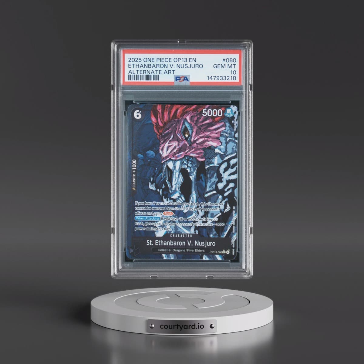 2025 One Piece OP13-Carrying on His Will #080 St. Ethanbaron V. Nusjuro - Alternate Art (PSA 10 GEM MINT)
