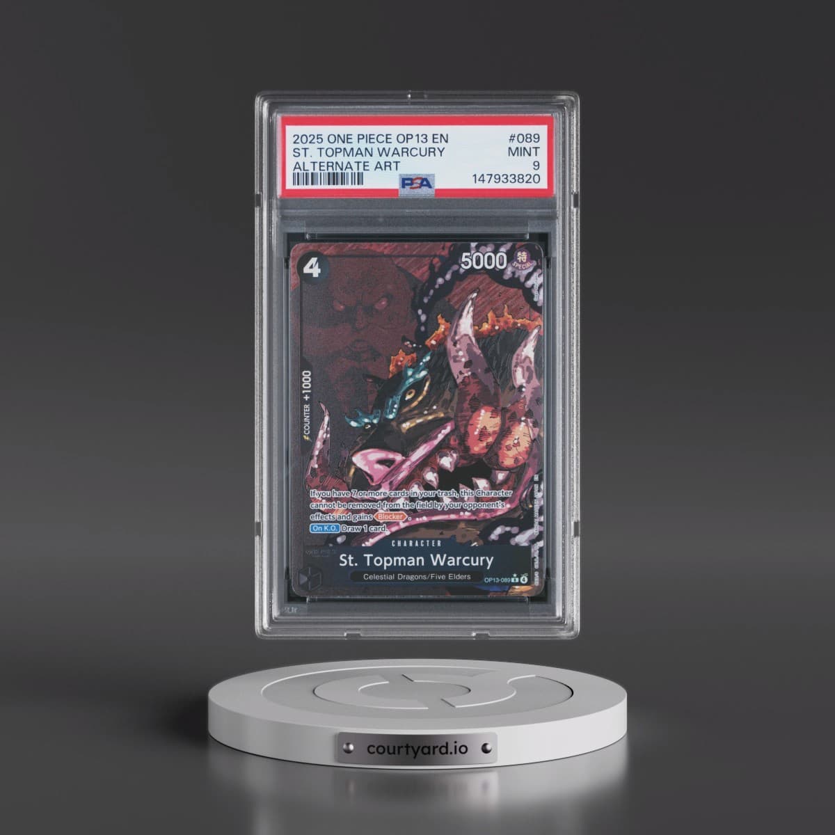 2025 One Piece OP13-Carrying on His Will #089 St. Topman Warcury - Alternate Art (PSA 9 MINT)